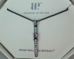 Bomb Party Necklace - RBP5715 Loved by Many - Rose Quartz CZ On Hematite - Picture 1 of 2