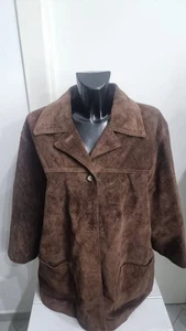 Giacca cappotto donna pelle marrone taglia 48 mod. AN174 - Picture 1 of 9