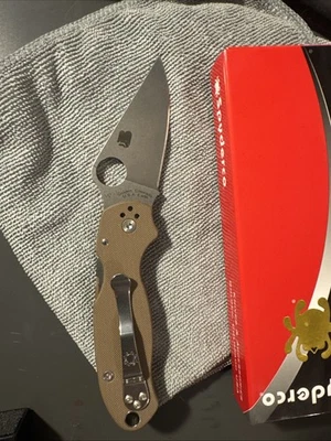 Spyderco Para 3 Sprint Run CPM-15V Hoja Lisa Marrón G10 Manijas C223GPBN15V Foto 1 de 4