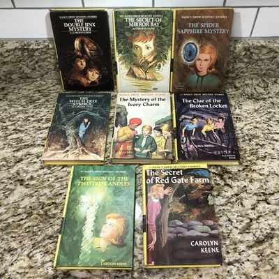 Lot of 8 Vintage Nancy Drew Mystery Stories Books By Carolyn Keene ~ 60s 70s - Image 1 of 3