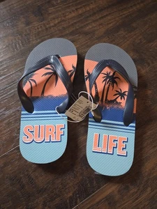 Boys Surf Life Flip Flops Size 3/4 - Picture 1 of 2
