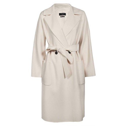 OFF WHITE Cappotto lana con cintura MaxMara bianco sporco 2350110337 006 44655345