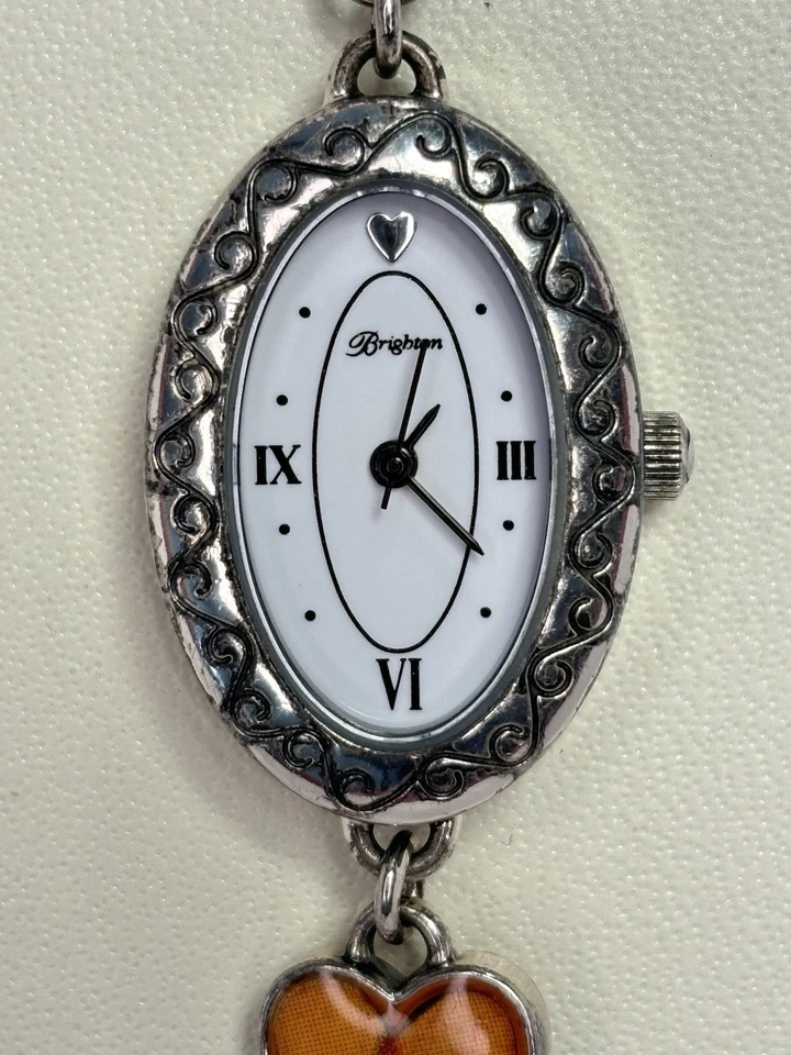 Брайтон Пикадилли женщины посеребренный сердце подвеска часы, винтажные подарки для нее - Изображение 1 из 4