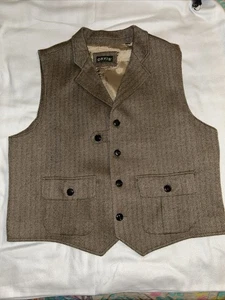 Chaleco Chaleco Orvis Tweed Para Hombres XLg Marrón Lana Espiga Espalda Cinturón Occidental - Imagen 1 de 6