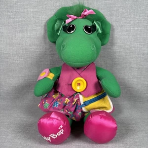 1993 PLAYSKOOL TALK N VESTITO BARNEY BABY BOP DINO PELUCHE PELUCHE VINTAGE 17" - Foto 1 di 13