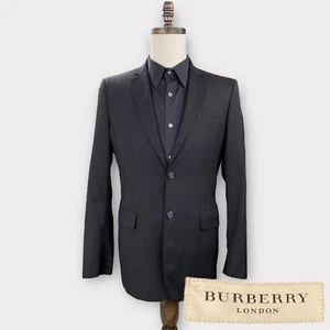 Blazer Burberry London Para Hombre 38S Milbury Negro Lana Virgen Ventilado Hecho en Italia - Imagen 1 de 21
