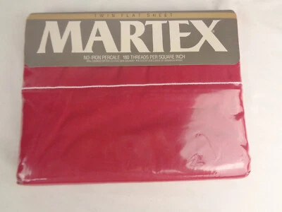 Martex No-Iron Flat Sheet -  180 Thread Ct. - Crimson  Red - NIP - Image 1 of 3