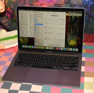 13" Apple MacBook AIR A2337 M1 16gb 512Gb Sequoia 2020 Space Gray Good Bat Charg - Afbeelding 1 van 13