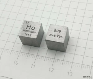 1 Piece 99.9% Pure Ho Holmium 10mm Cube Carved Element Periodic Table 8.88g - Picture 1 of 4