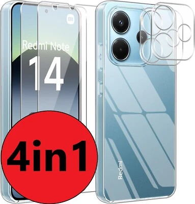 2X Schutzglas für Xiaomi Redmi Note 14 5G 2x Display + 2x Kamera 9H Panzerfolie