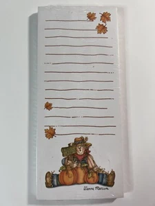 NEW Dianna Marcum Magnetic Notepad Free Pumpkins Scarecrow Fall Leaves SEALED - Picture 1 of 1
