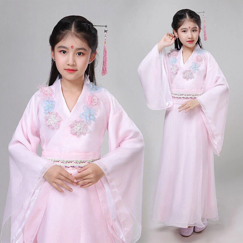 Girls' Ancient Chinese Traditional Hanfu Dress Fancy Dress Christmas Party Dress — 第 1/4 张图片