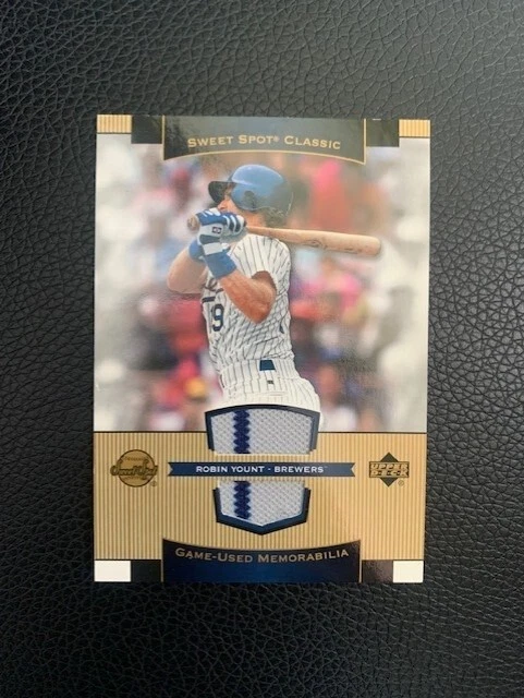 Robin Yount 2003 Upper Deck Sweet Spot Classic Game Used GU Jersey Relic SP - Image 1 of 1