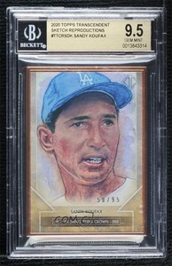 2020 Transcendent Collection Sketch Reproductions /95 Sandy Koufax BGS 9.5 HOF