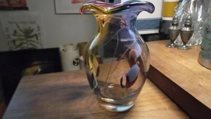 Adam Jablonski Poland Large Blown Glass Vase Signed - Picture 1 of 5