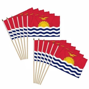 12 Stück Packung Kiribati 12 x 18 Zoll Handheld Country Stick Flaggen - Bild 1 von 2