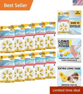 Cost-Effective 60 Count Size 10 Hearing Aid Batteries - Eco-Friendly Zinc-Air - Picture 1 of 8