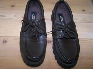 Hush Puppies Chunky Heel Boat Shoes Brown Loafer Size 5M                     A3 