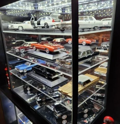 Car Display Case 4 Tier Acrylic LED Light 1/18 Model 1/24 Diecast 1/64 Cabinet - Image 1 of 4