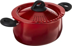Bialetti oval Aluminium 5,5 Quart Nudeltopf mit Siebdeckel, antihaftbeschichtet, rot, 5,5 - Bild 1 von 6