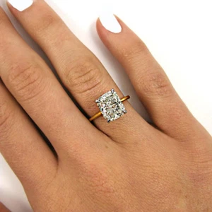  GIA-zertifizierter Solitär 3,00 Karat Cushion Cut Diamant 18k YG Verlobungsring - Bild 1 von 1
