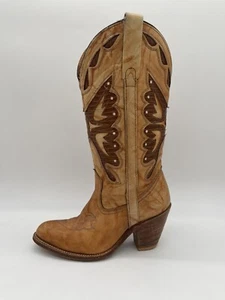 Vintage Miss Capezio Butterfly Cowgirl Stiefel Western Orange Braun - Made USA 7,5 - Bild 1 von 12