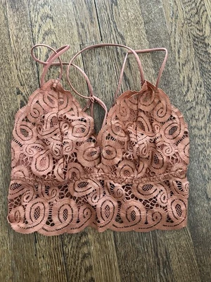 Pink Brand Rust Shimmer Bralette Adjustable Straps Size Small - Image 1 of 3