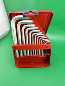 SNAP-ON 15-Piece Hex Key Set .028-3/8"- SAE - Complete Set In Red Case Excellent - Picture 1 of 4