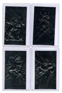 1994 SUPERMAN PLATINUM FORGED IN STEEL 4-CARD INSERT SET (FS1-FS4) NM/MT - Picture 1 of 2