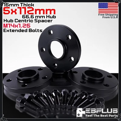 4 peças espaçador central cubo 15 mm BMW 5x112mm 66,6 mm ajuste 1-8/I/M/X-Series etc. - Imagem 1 de 4