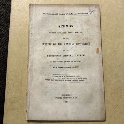 Rare Pamphlet, The Seventeenth Article Of Religion Considered, A Sermon, 1841 - Image 1 of 2