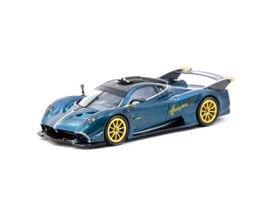 Tarmac Works 1/64 GLOBAL64 Pagani Huayra R Turquoise Carbon Fiber Model Car - Photo 1/3