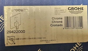 Grohe 29 422 Eurocube Valvola Bilanciata Pressione Due Funzioni Trim Starlight Cromata - Foto 1 di 1