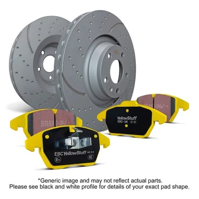 EBC Front Yellowstuff Pad & Slotted Dimpled Rotor Kit for Mazda RX7 S5KF1572 - Image 1 of 4