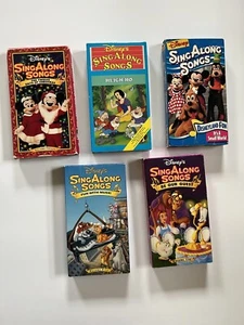 Disney Sing Along Songs VHS Lot Of 5 Disneyland Fun  Heigh Ho Be Our Guest - Imagen 1 de 5