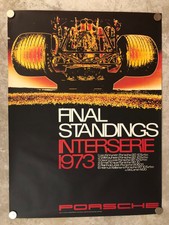 1973 Porsche 917-10 Turbo Interserie Victory Showroom Advertising Poster RARE VG
