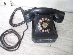 Vintage 1930's Black Stromberg ALL METALPyramid Rotary Desk Telephone, Untested - Picture 1 of 8