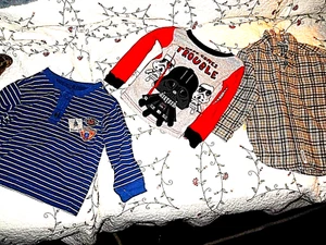 3 Kinder Hemden Gr. 2T Star Wars, Flanell, Streifen.  KOSTENLOSER VERSAND - Bild 1 von 9
