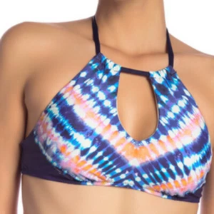 NUEVO CON ETIQUETAS Trina Turk Cuello Alto Tie Dye Bikini Top Sujetador Natación Talla 4 Boho  - Imagen 1 de 6