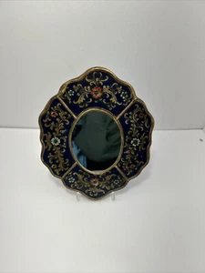 Vintage Glass Mirror Reverse Painted Glass Floral Multicolor 8”x 6.5” READ - Picture 1 of 8