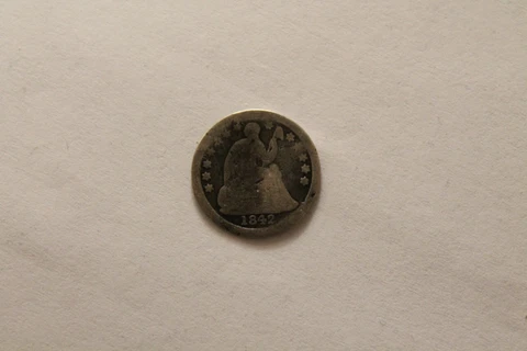 1842 Seated Liberty Half Dime US Silver Type Coin 5 Cents Cover