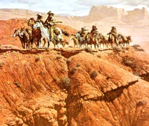 Frank McCarthy MOUNTAIN MEN'S TREK Old Frontier Western Art Bookplate Print 38 - Picture 1 of 3