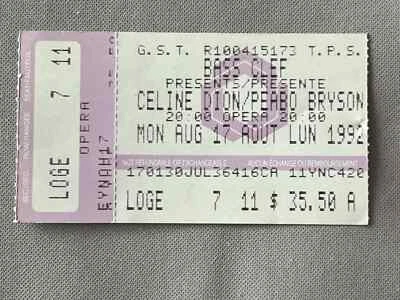 Céline Dion, Peabo Bryson 1992 Billet Ticket VIP *PLEASE READ TERMS* - Image 1 of 2