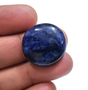 30 Crt Beautiful Blue Sodalite Cabochon Round Shape Loose Gemstone For Jewelry - Picture 1 of 8
