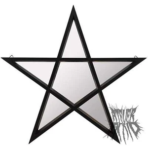 The Pentagram Shelf- Black framed pentagram mirror shelf. - Picture 1 of 3