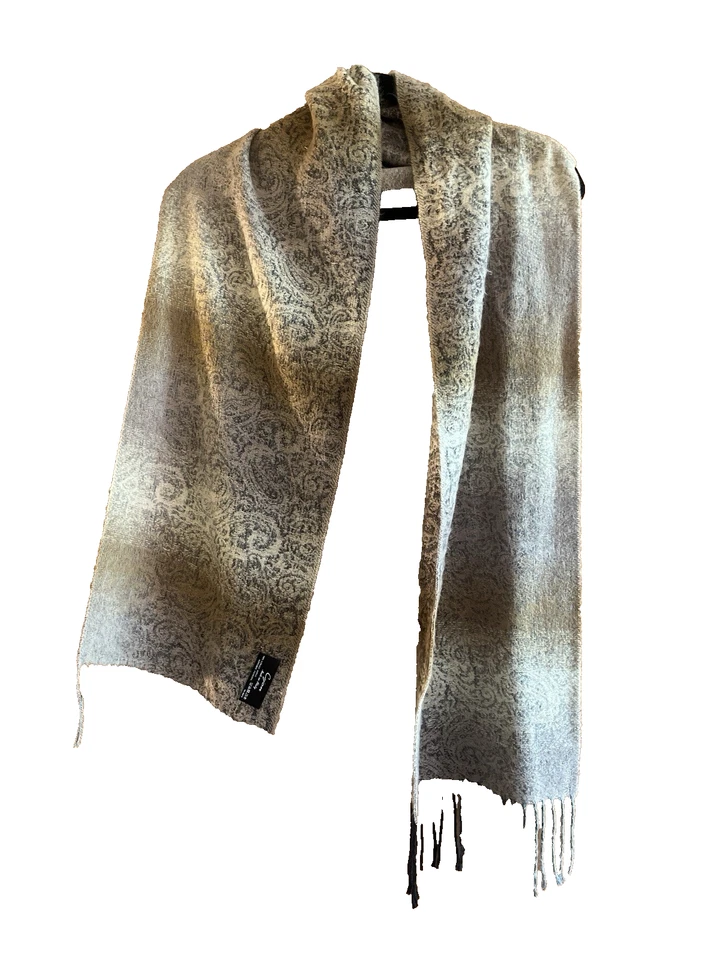 CEJON Beige Ombré Bufanda Flecos Suave Hecho en Italia 11" x 65" Silencioso Lujo Foto 1 de 4