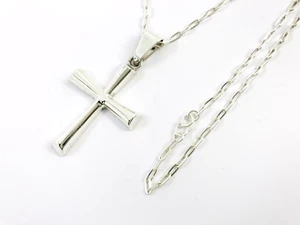Taxco Mexican 925 Sterling Silver Cross with 24" Thai Chain. 18.9 grams - Picture 1 of 15