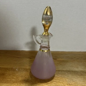 Vintage Anchor Hocking Lavender & Gold Glass Cruet With Stopper - Picture 1 of 4