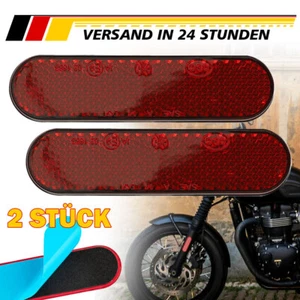 Auto Motorrad Reflektor Selbstklebend Rückstrahler Reflektierende Aufkleber Rot - Bild 1 von 11