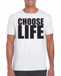 choose life t shirt mens Wham George michael White T-Shirt Retro 80s t shirts - Picture 1 of 3